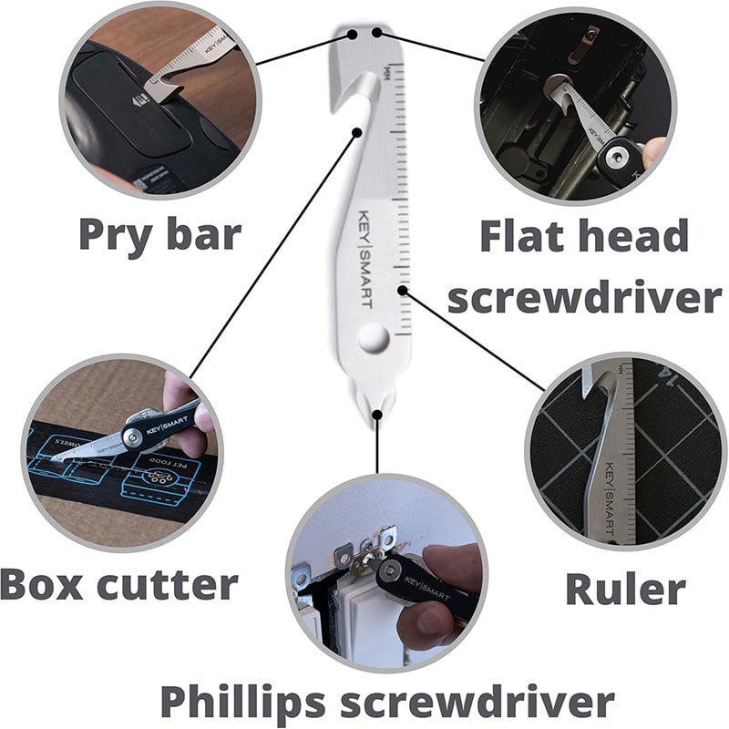 KeySmart MultiTool - 5-in-1 Multi-Purpose Keychain Tool with Box Opener, Ruler, Pry Bar, Phillips and Flat Head Screwdriver - EDC Gear Mini Multitool, and Keychain Accessories KeySmart MultiTool - 5-in-1 Multi-Purpose Keychain Tool with Box Opener, Ruler, Pry Bar, Phillips and Flat Head Screwdriver - EDC Gear Mini Multitool, and Keychain Accessories